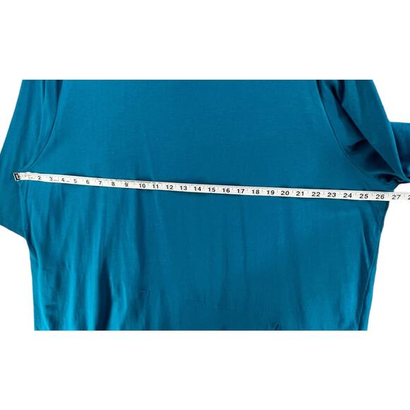 J Jill Pure Jill Wrap Tunic 4XL Teal Blue Scoop Neck 3/4 Sleeve Top Coastal Cozy - Picture 8 of 14